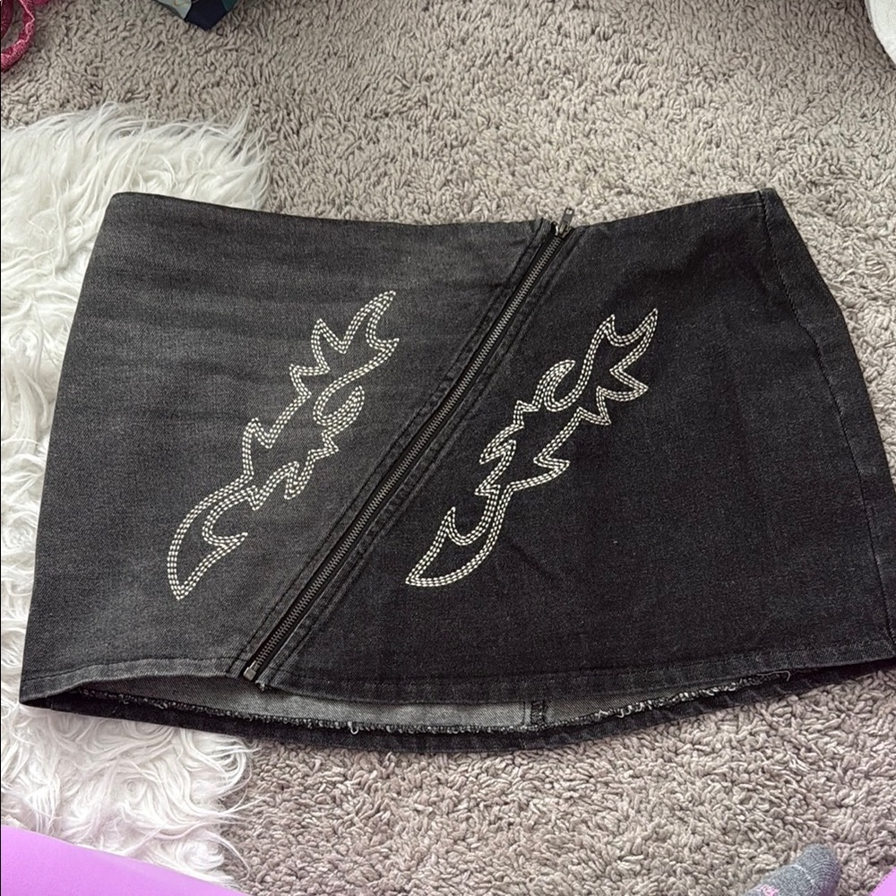 Fashion Nova Black Asymmetrical Pencil Skirt